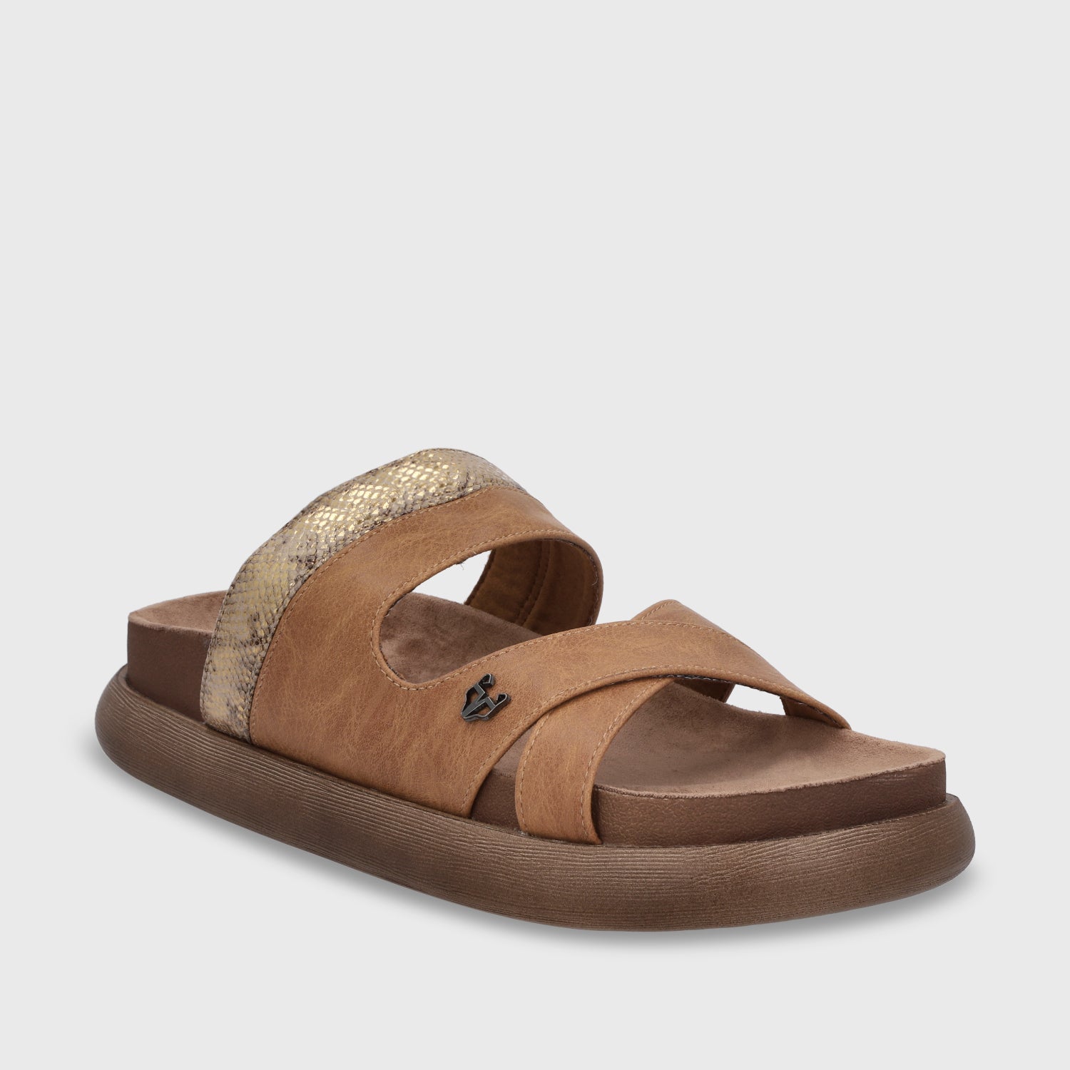 Sandalia Plana Beige Mujer 53700