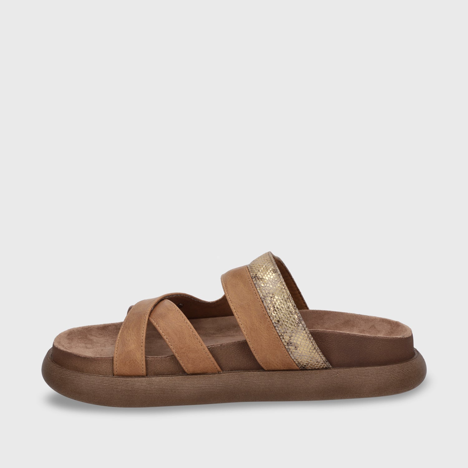 Sandalia Plana Beige Mujer 53700