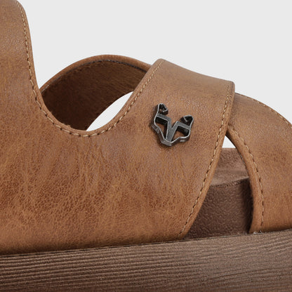 Sandalia Plana Beige Mujer 53700