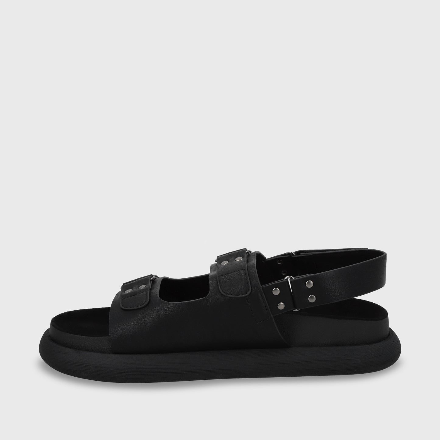 Sandalia Plana Negro Mujer 53701