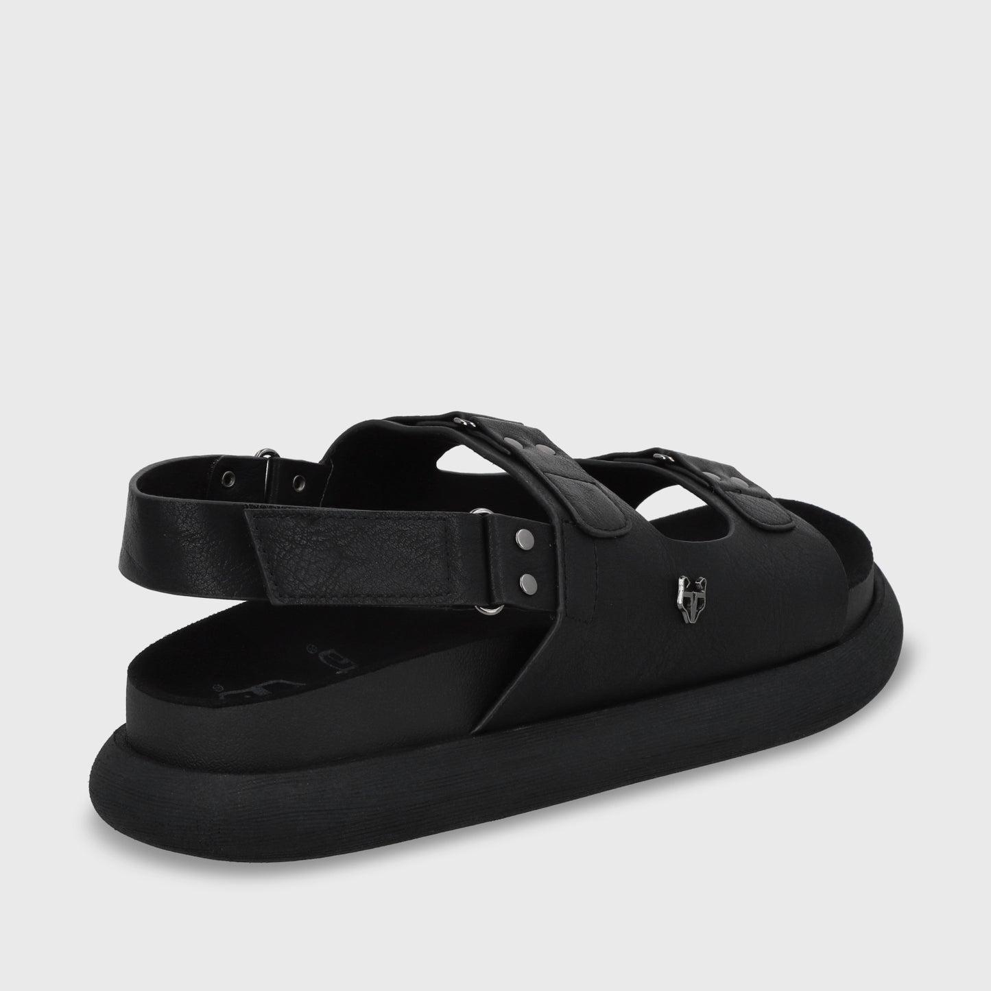 Sandalia Plana Negro Mujer 53701