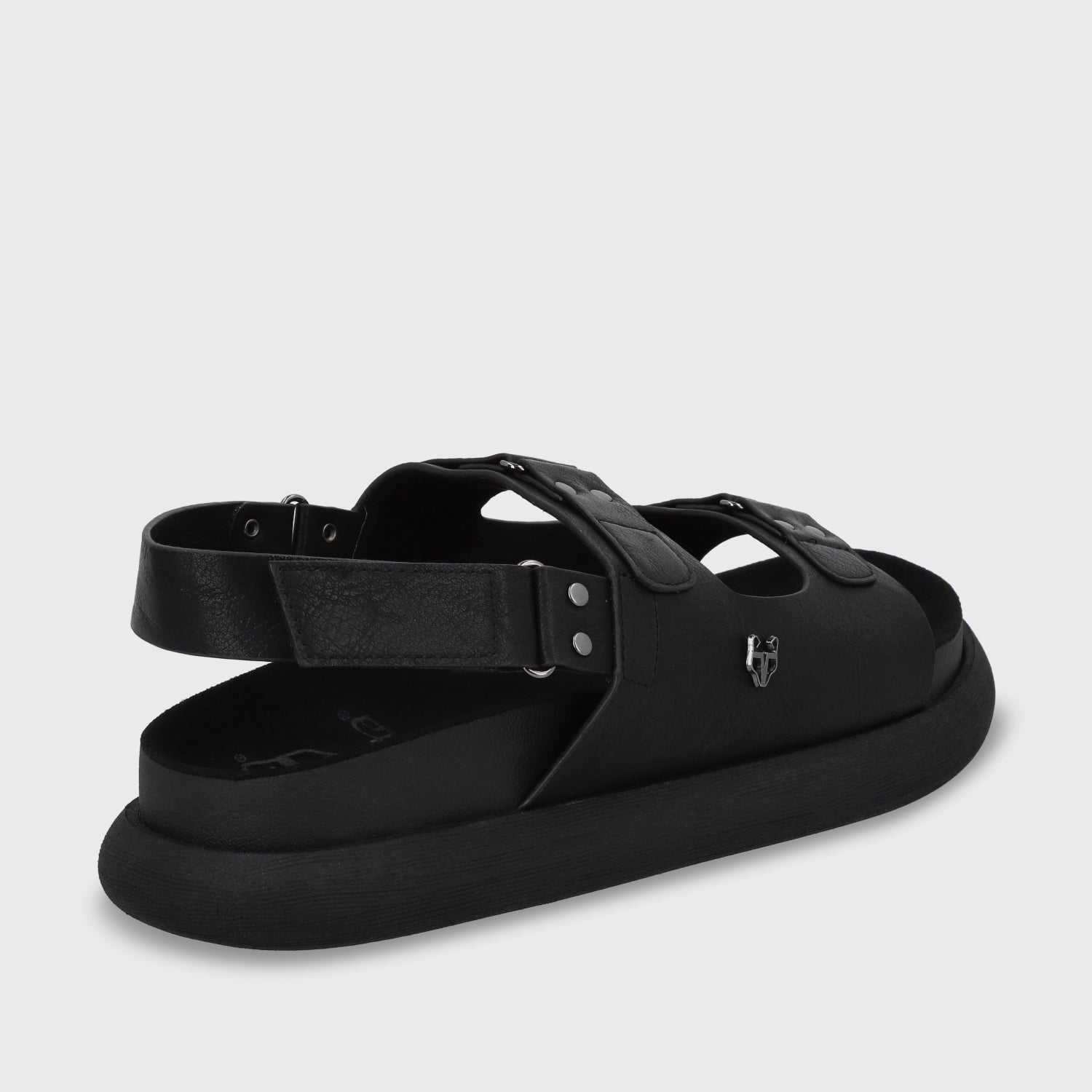 Sandalia Plana Negro Mujer 53701