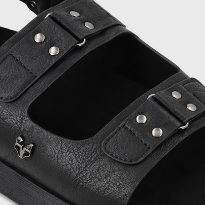 Sandalia Plana Negro Mujer 53701