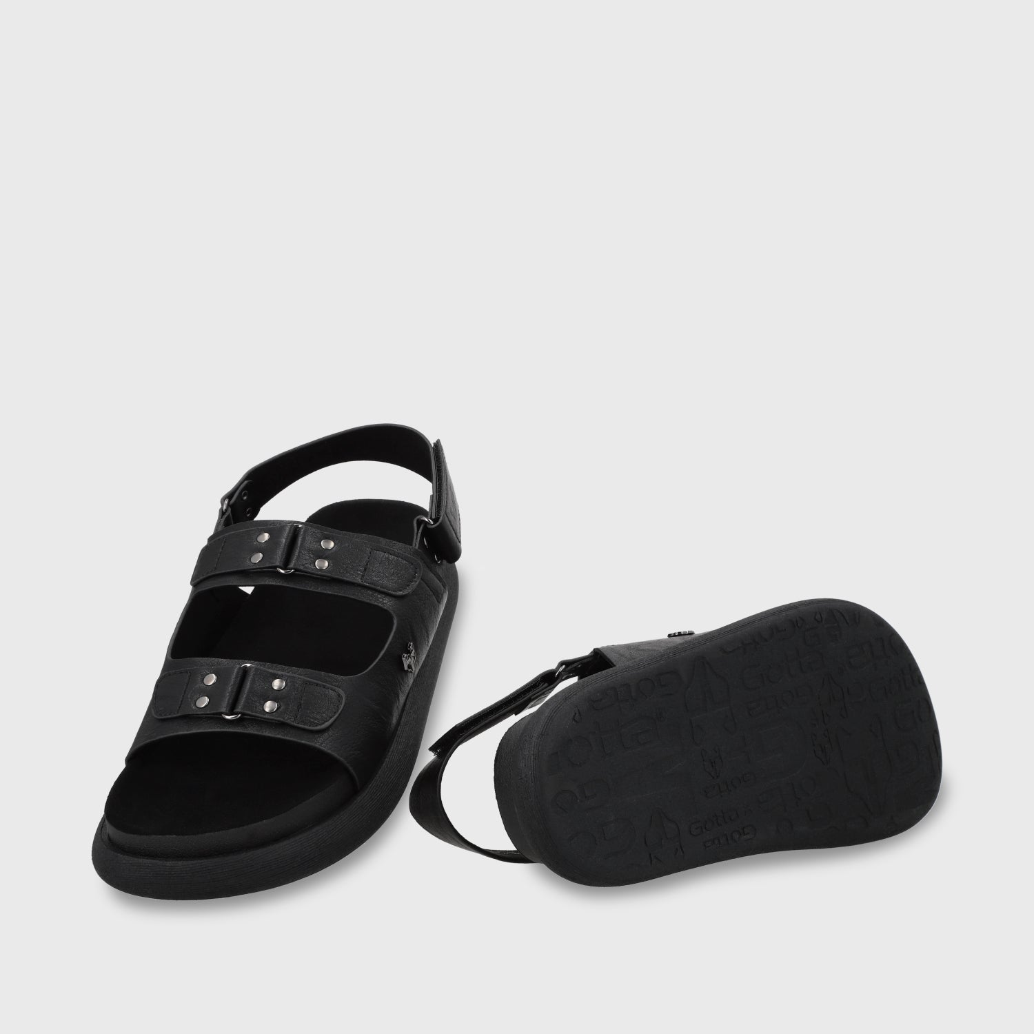 Sandalia Plana Negro Mujer 53701