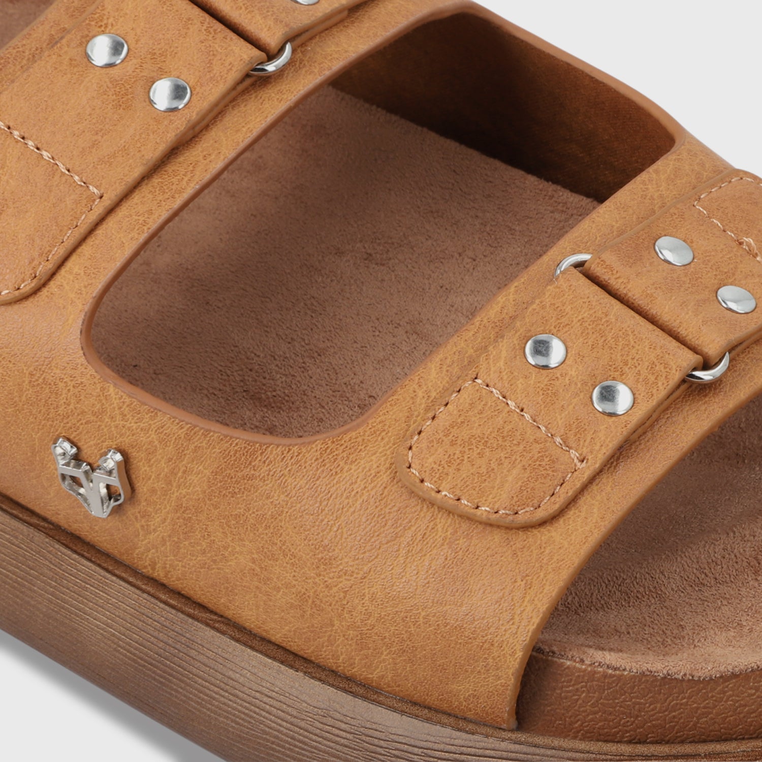 Sandalia Plana Beige Mujer 53701