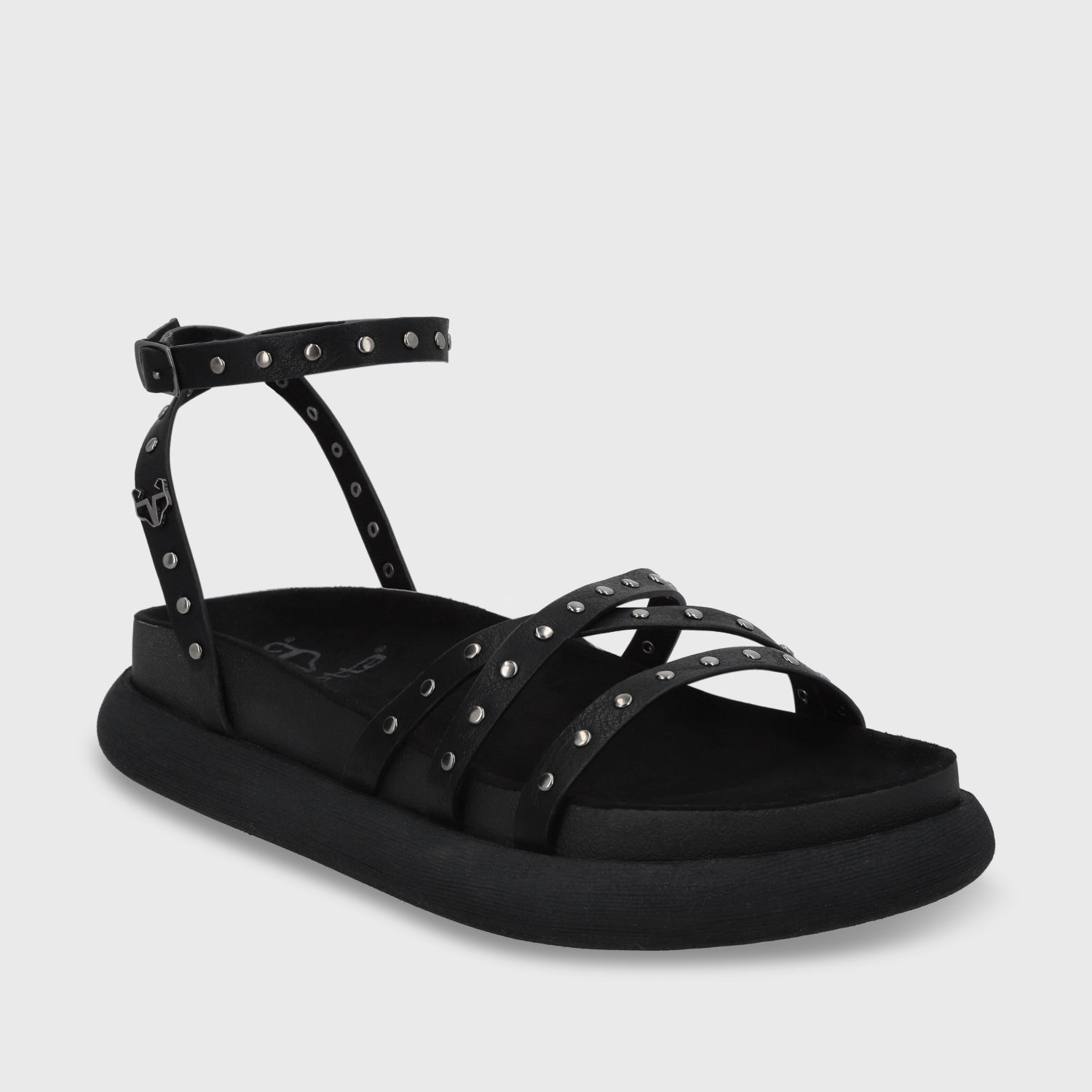 Sandalia Plana Negro Mujer 53703