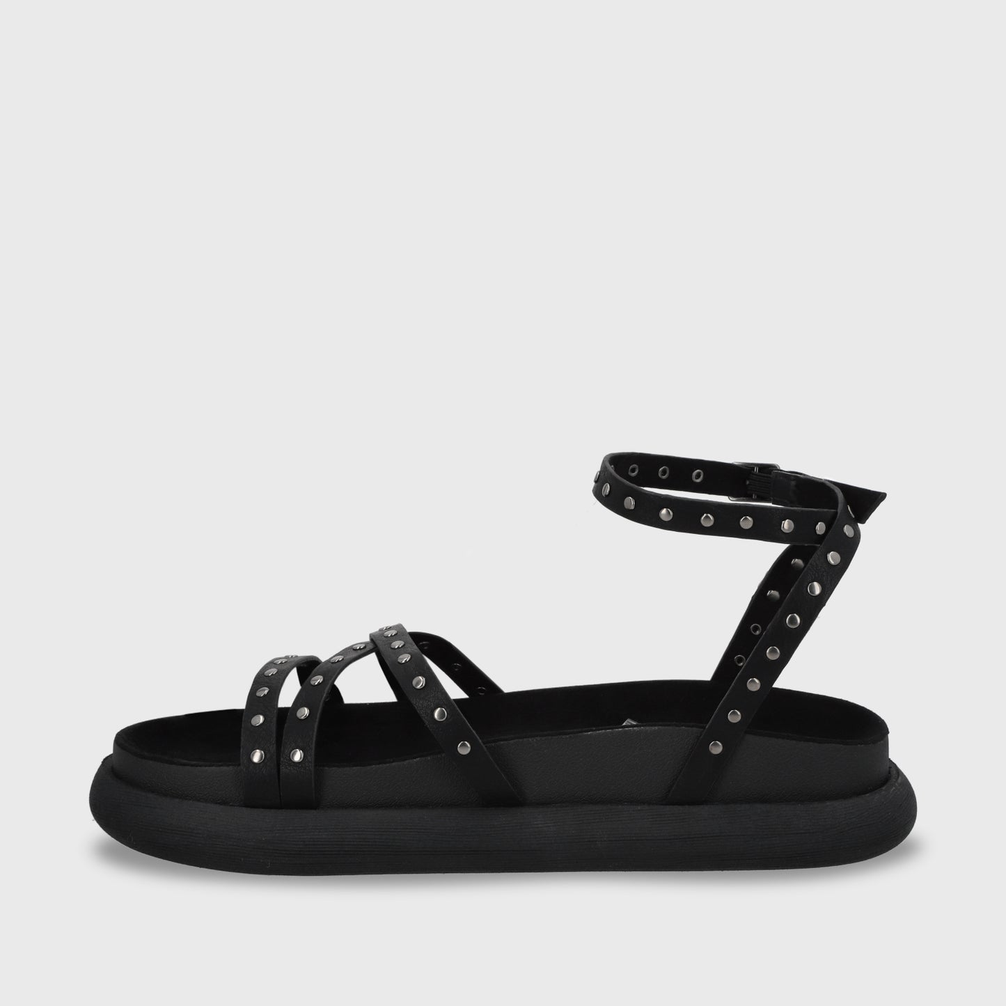 Sandalia Plana Negro Mujer 53703