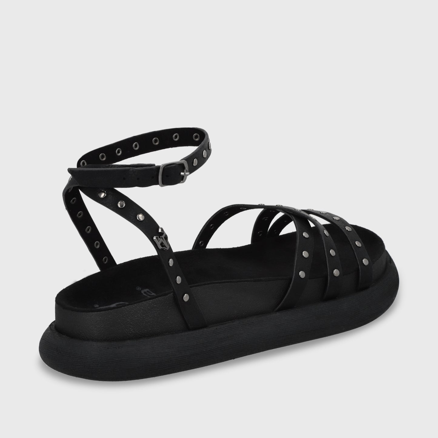 Sandalia Plana Negro Mujer 53703