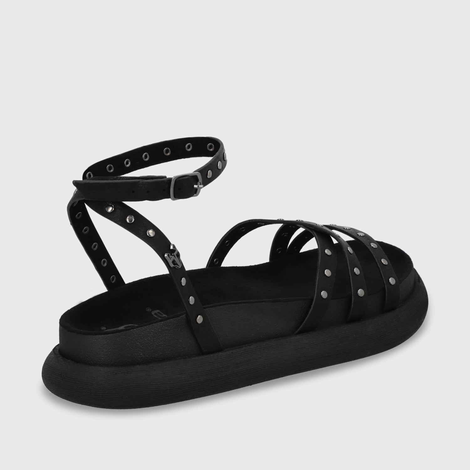 Sandalia Plana Negro Mujer 53703