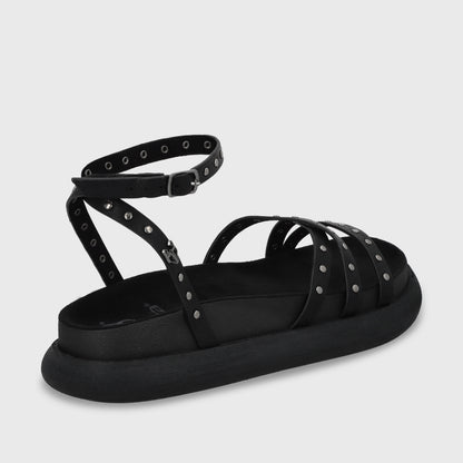 Sandalia Plana Negro Mujer 53703
