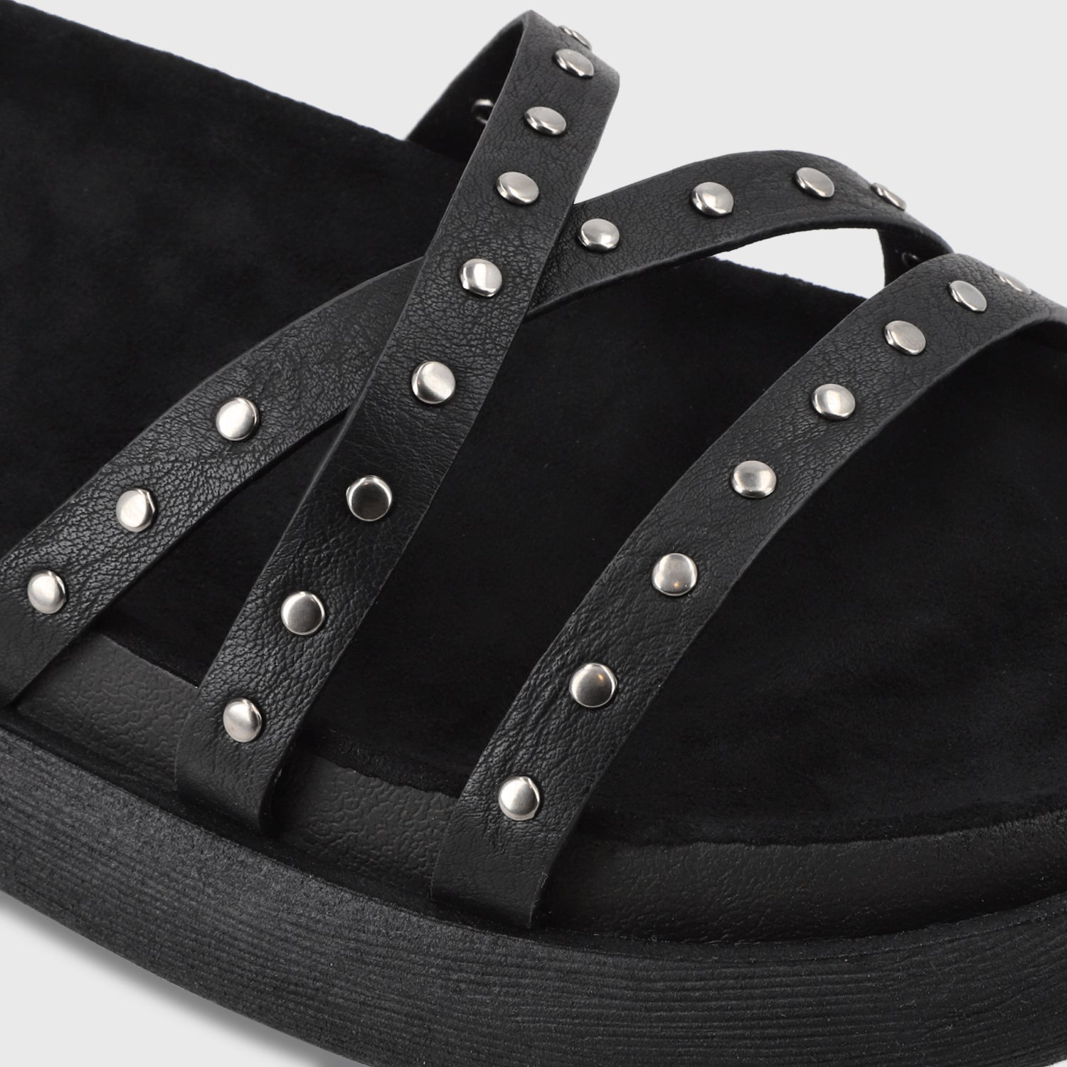 Sandalia Plana Negro Mujer 53703