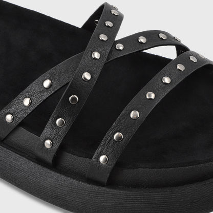 Sandalia Plana Negro Mujer 53703