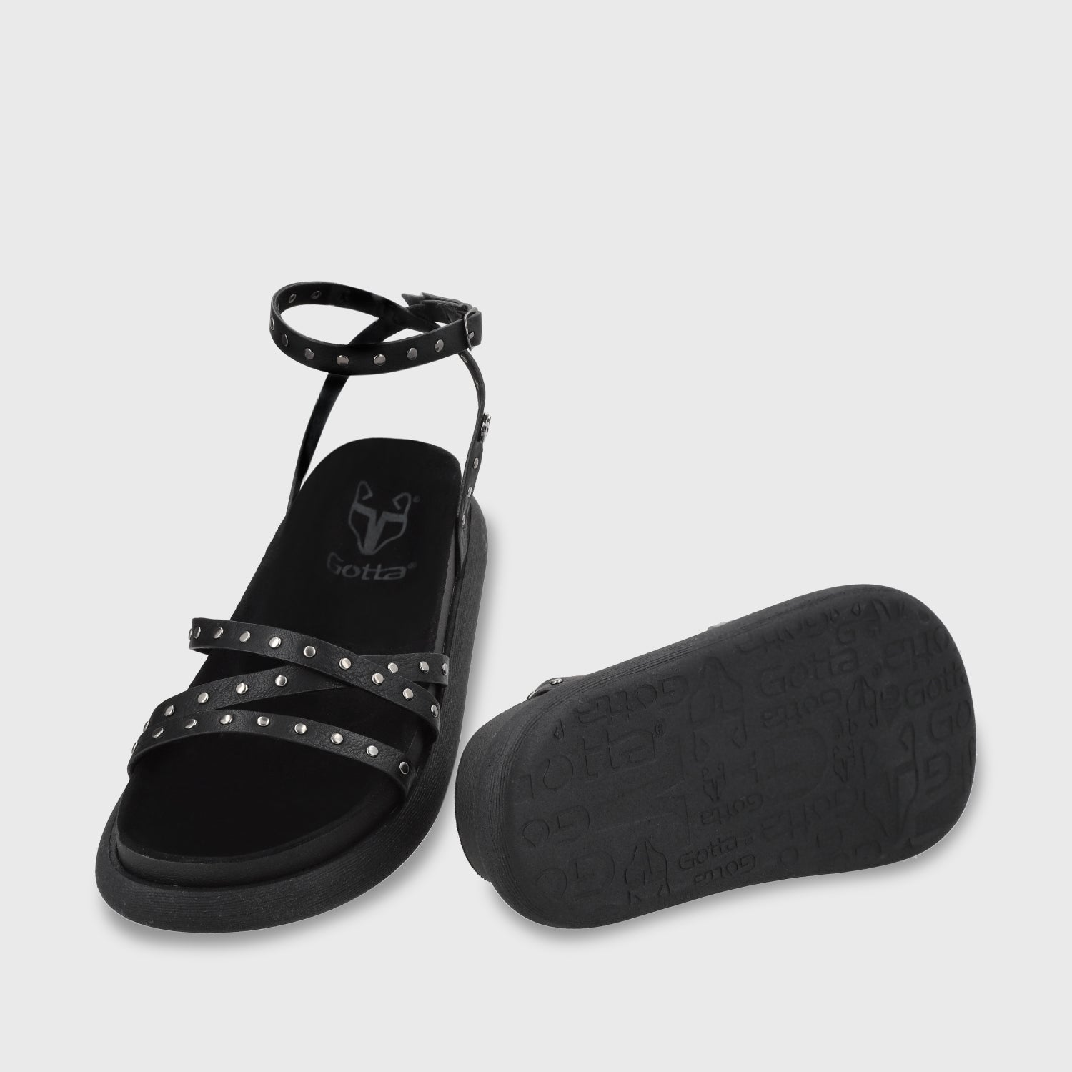 Sandalia Plana Negro Mujer 53703