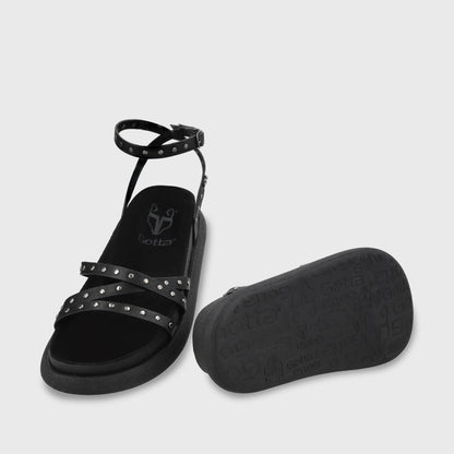 Sandalia Plana Negro Mujer 53703