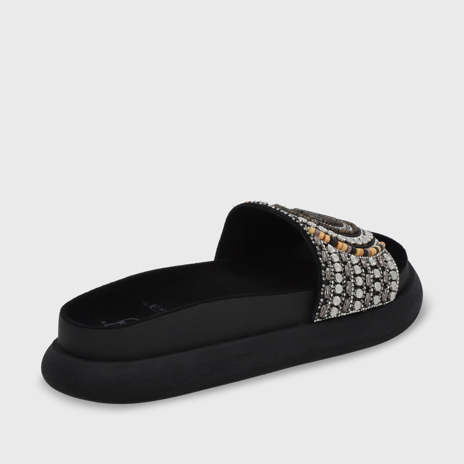 Sandalia Plana Negro Mujer 53704