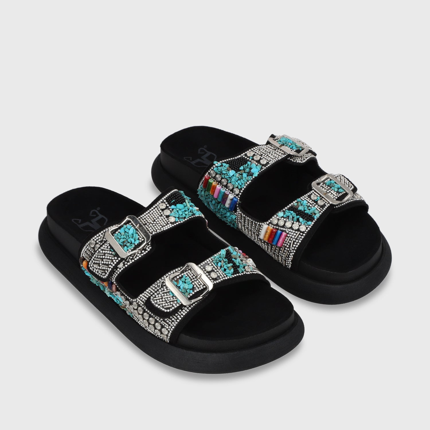 Sandalia Plana Negro Mujer 53705