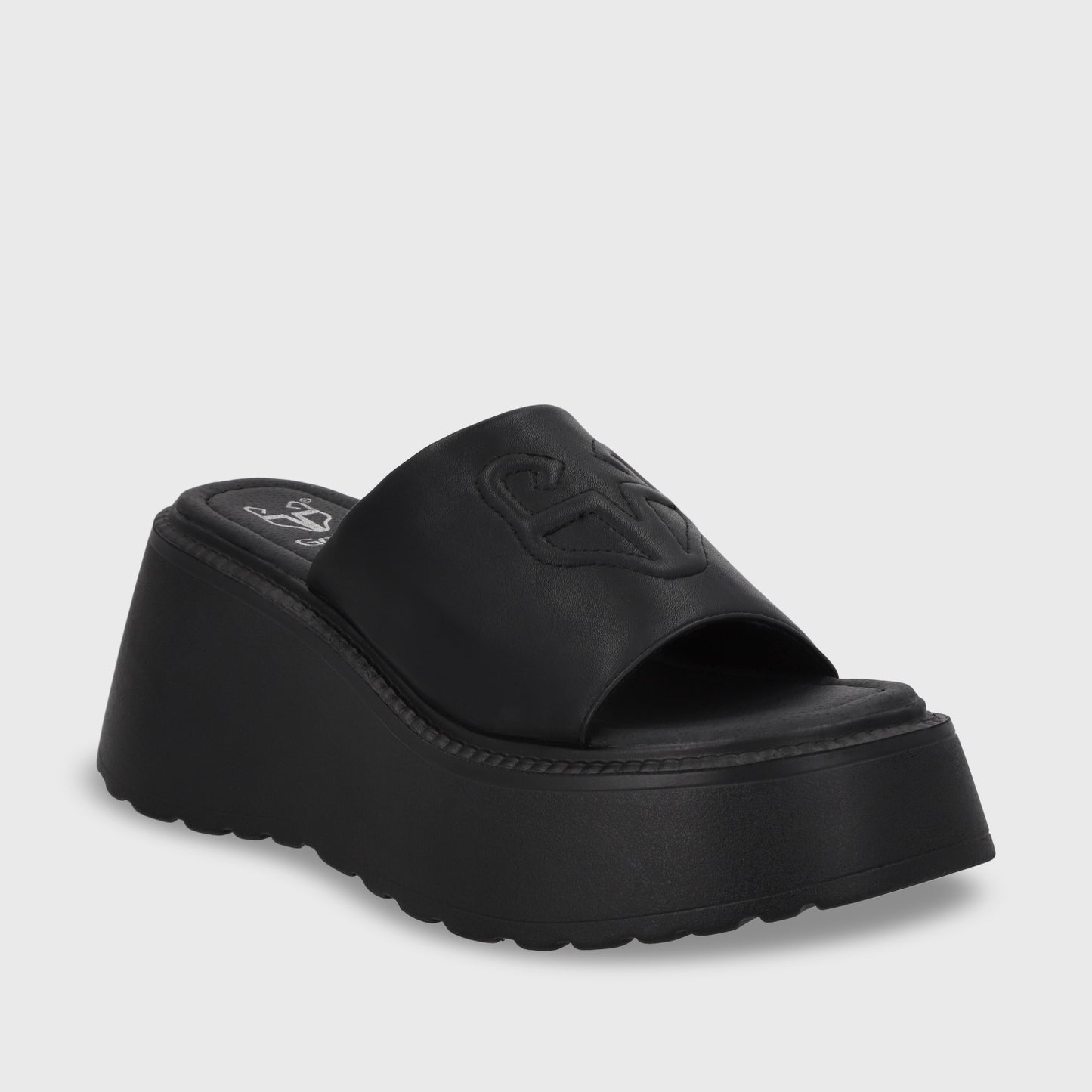 Sandalia Plataforma Negro Mujer 53720