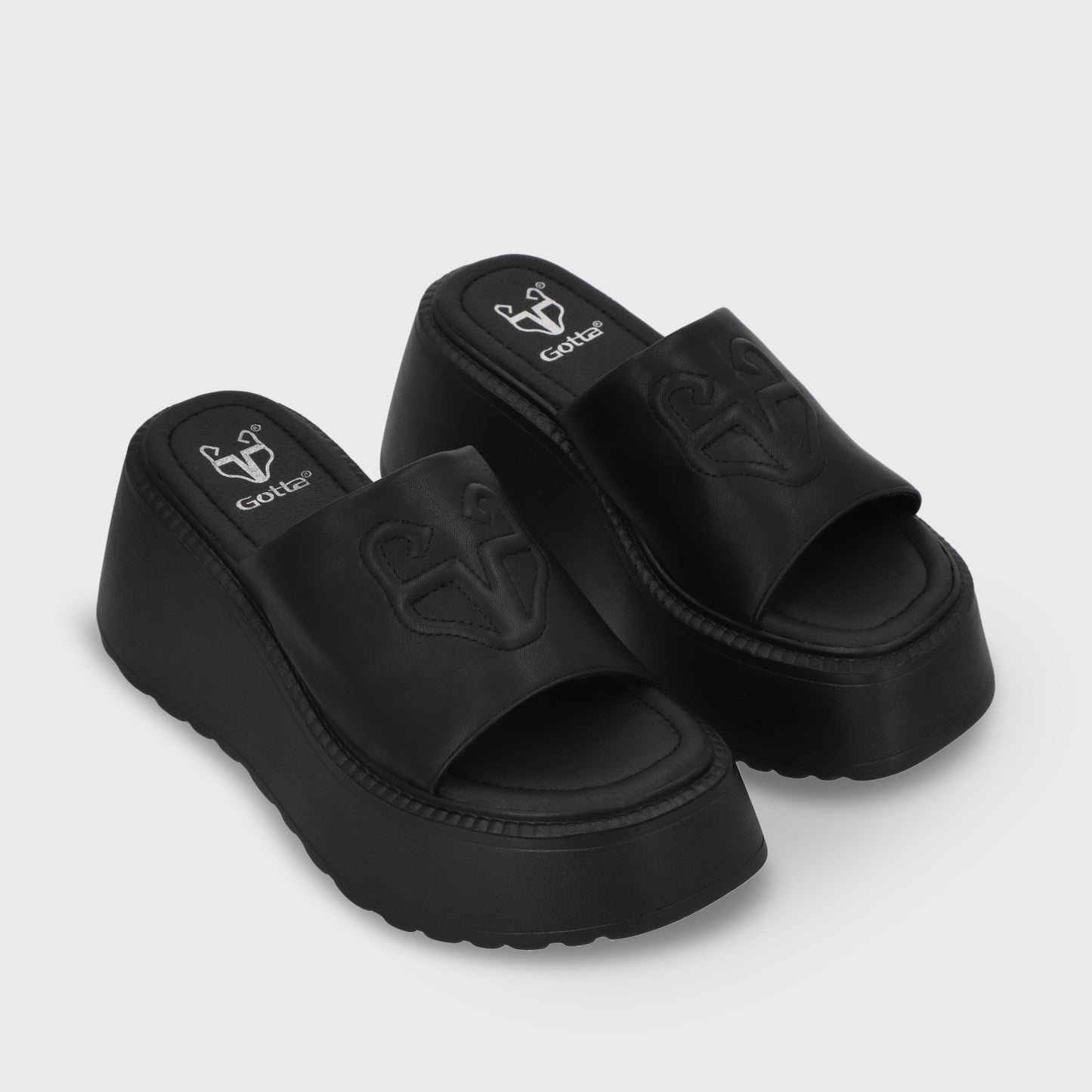 Sandalia Plataforma Negro Mujer 53720