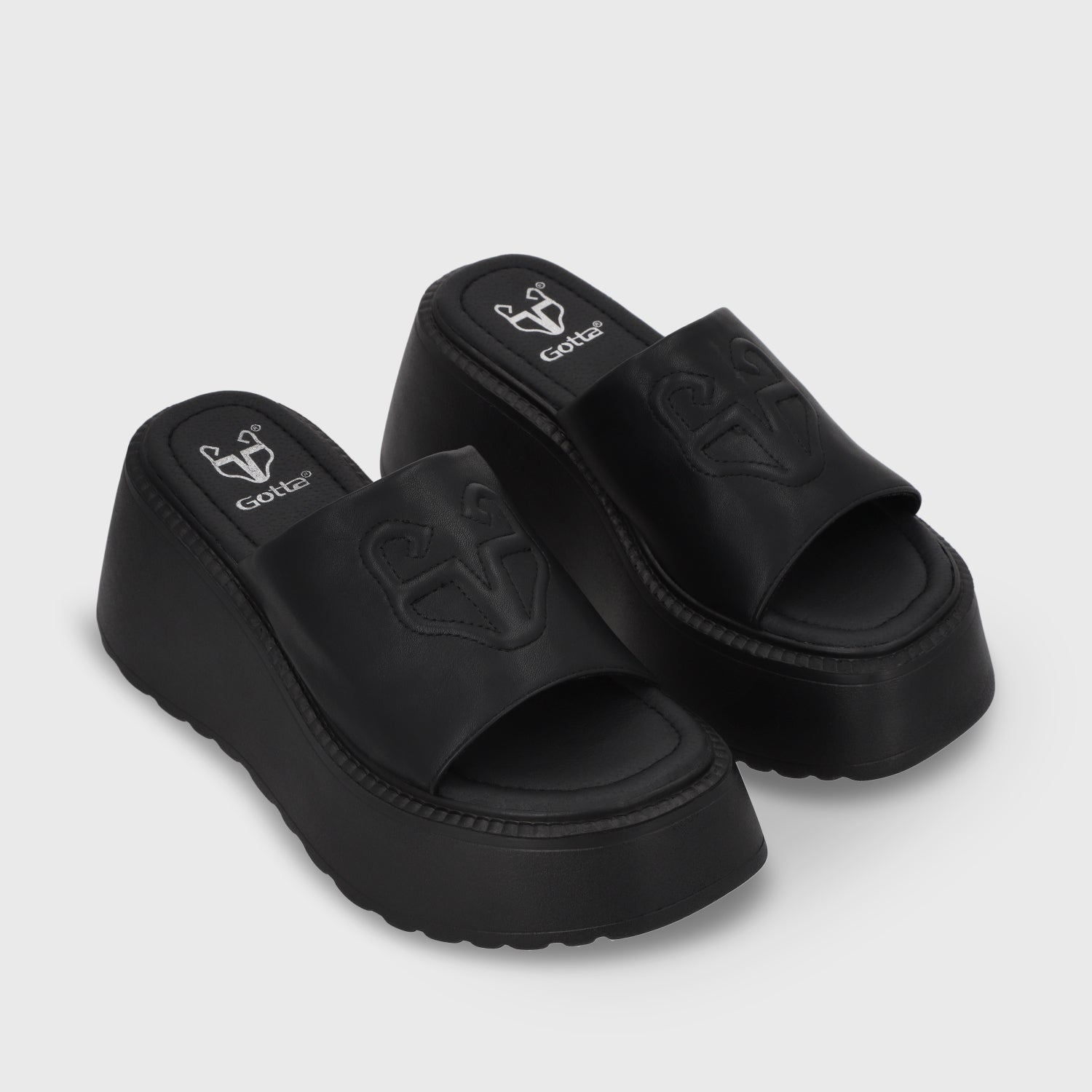 Sandalia Plataforma Negro Mujer 53720