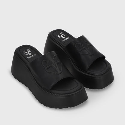 Sandalia Plataforma Negro Mujer 53720