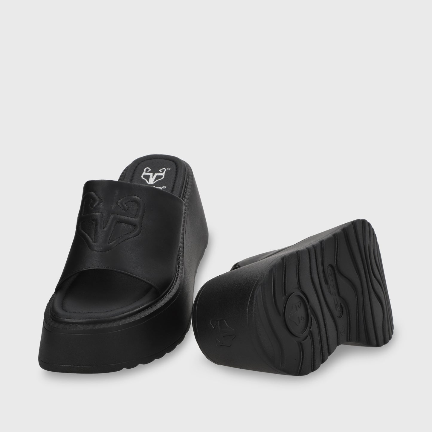 Sandalia Plataforma Negro Mujer 53720