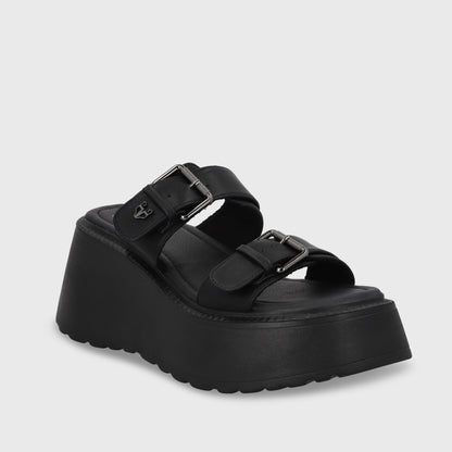 Sandalia Plataforma Negro Mujer 53721