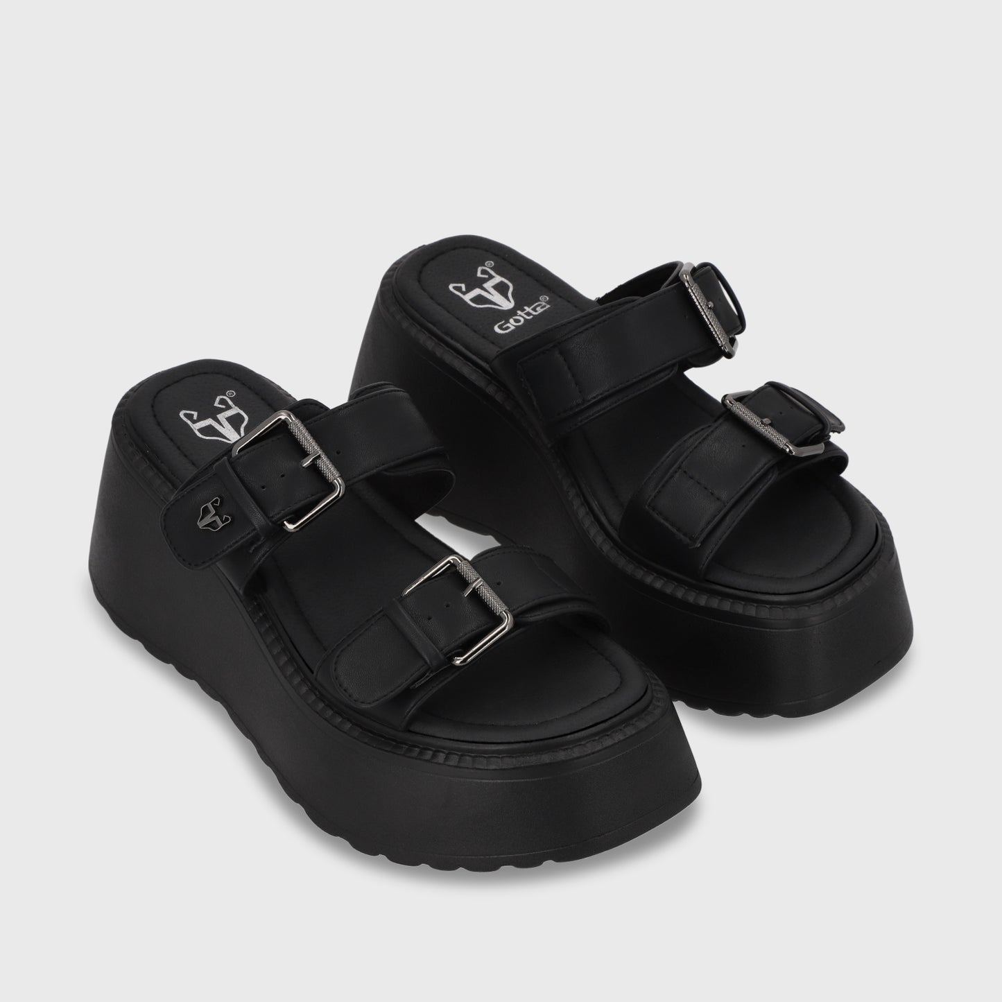 Sandalia Plataforma Negro Mujer 53721