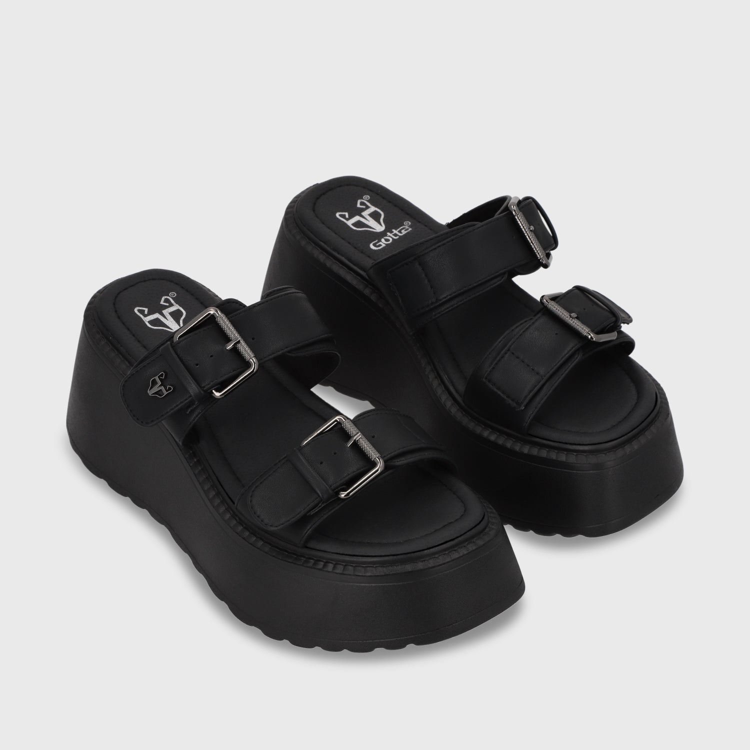 Sandalia Plataforma Negro Mujer 53721