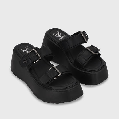 Sandalia Plataforma Negro Mujer 53721