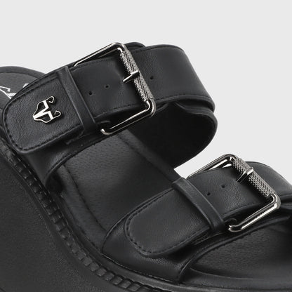 Sandalia Plataforma Negro Mujer 53721