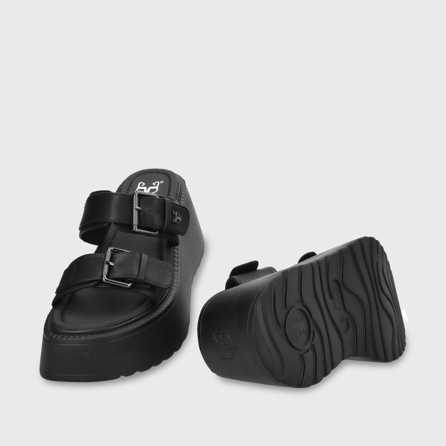 Sandalia Plataforma Negro Mujer 53721