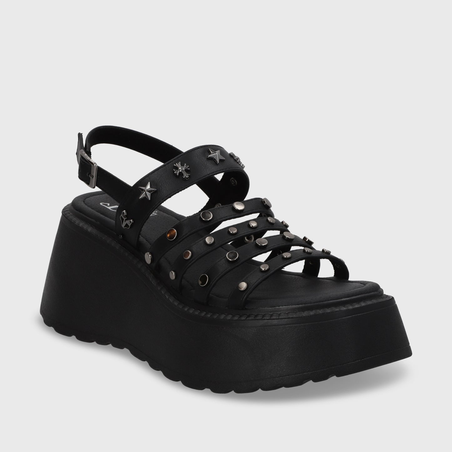 Sandalia Plataforma Negro Mujer 53723