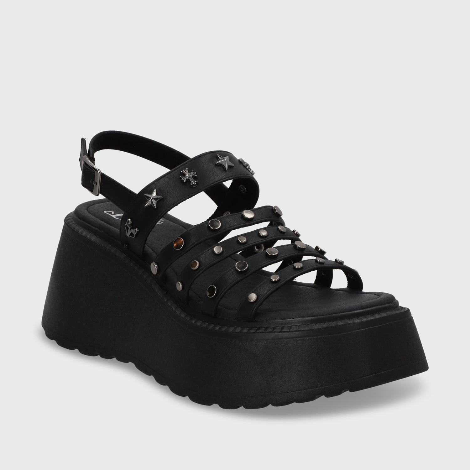 Sandalia Plataforma Negro Mujer 53723