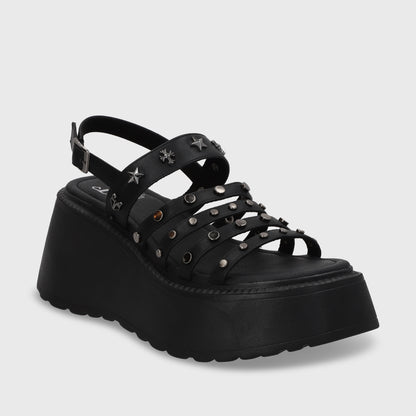 Sandalia Plataforma Negro Mujer 53723