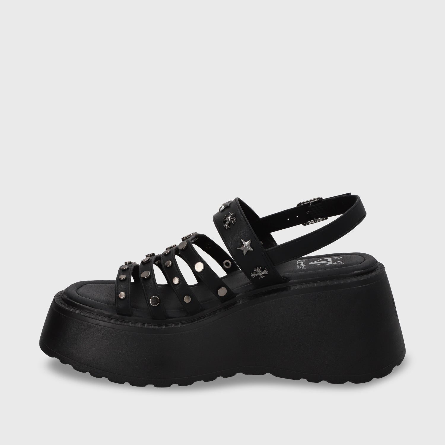 Sandalia Plataforma Negro Mujer 53723