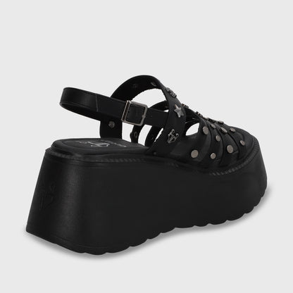 Sandalia Plataforma Negro Mujer 53723