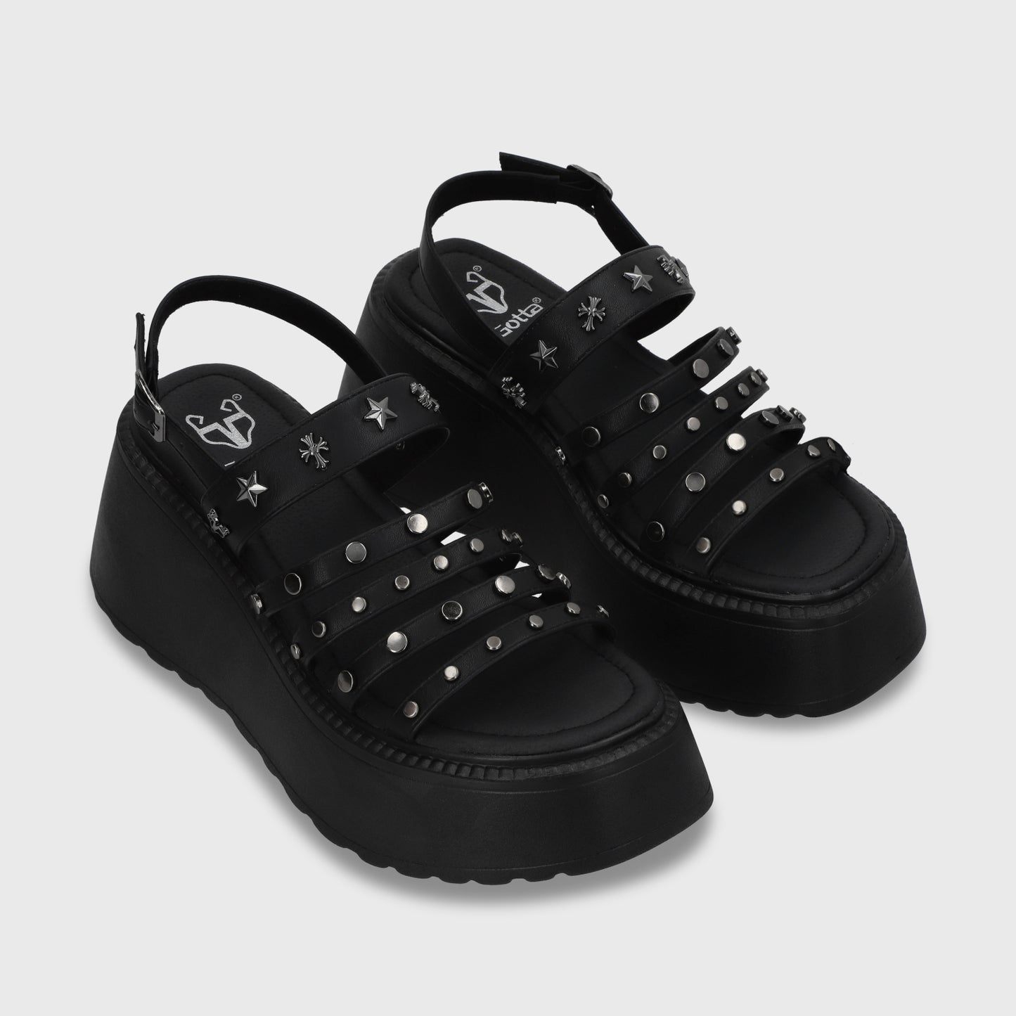 Sandalia Plataforma Negro Mujer 53723