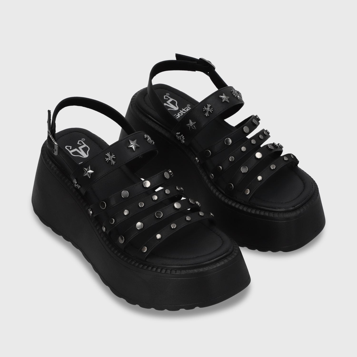 Sandalia Plataforma Negro Mujer 53723