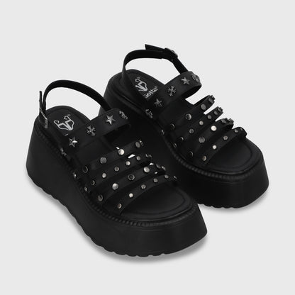 Sandalia Plataforma Negro Mujer 53723