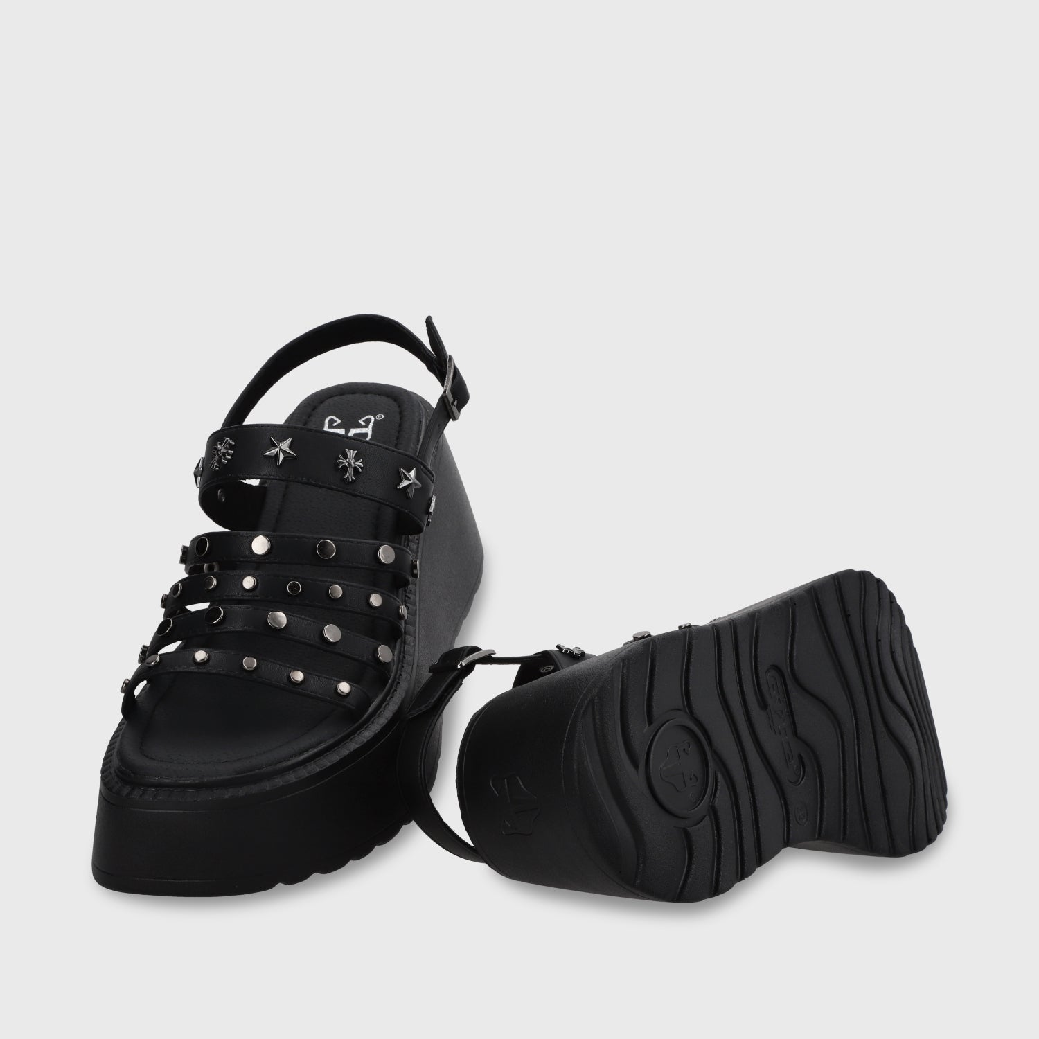 Sandalia Plataforma Negro Mujer 53723