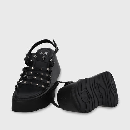 Sandalia Plataforma Negro Mujer 53723