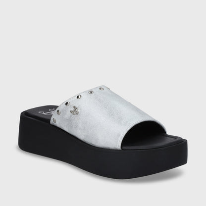 Sandalia Plataforma Plateado Mujer 53730