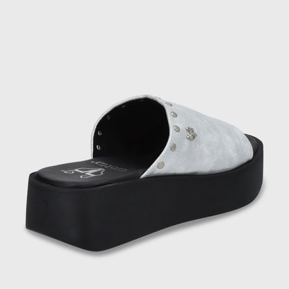 Sandalia Plataforma Plateado Mujer 53730