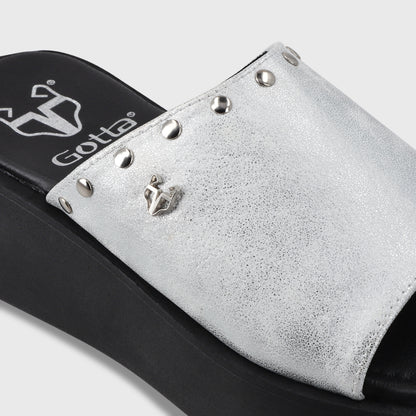 Sandalia Plataforma Plateado Mujer 53730