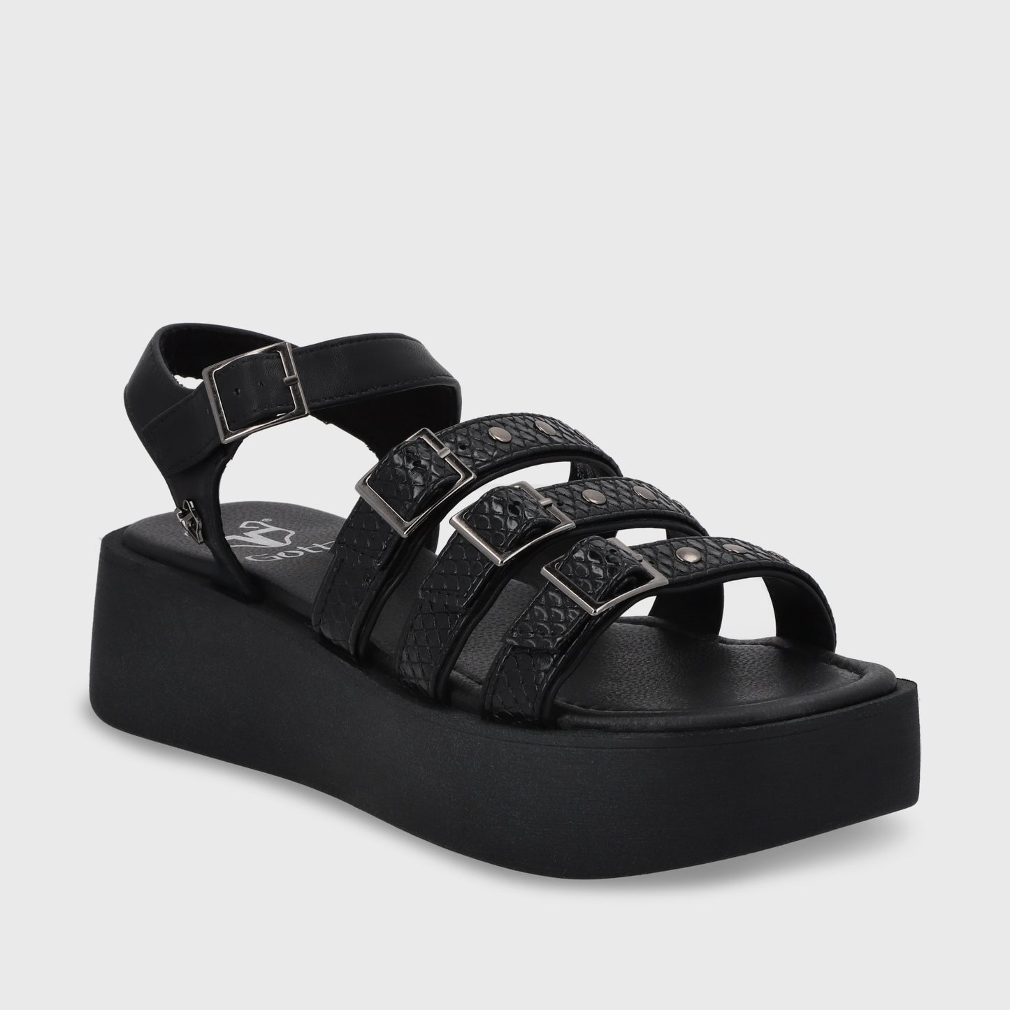 Sandalia Plataforma Negro Mujer 53731