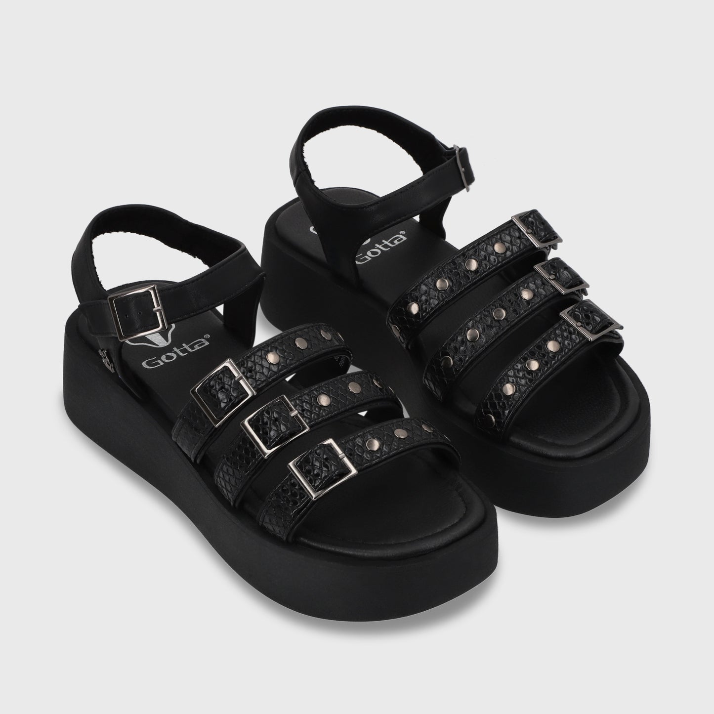 Sandalia Plataforma Negro Mujer 53731