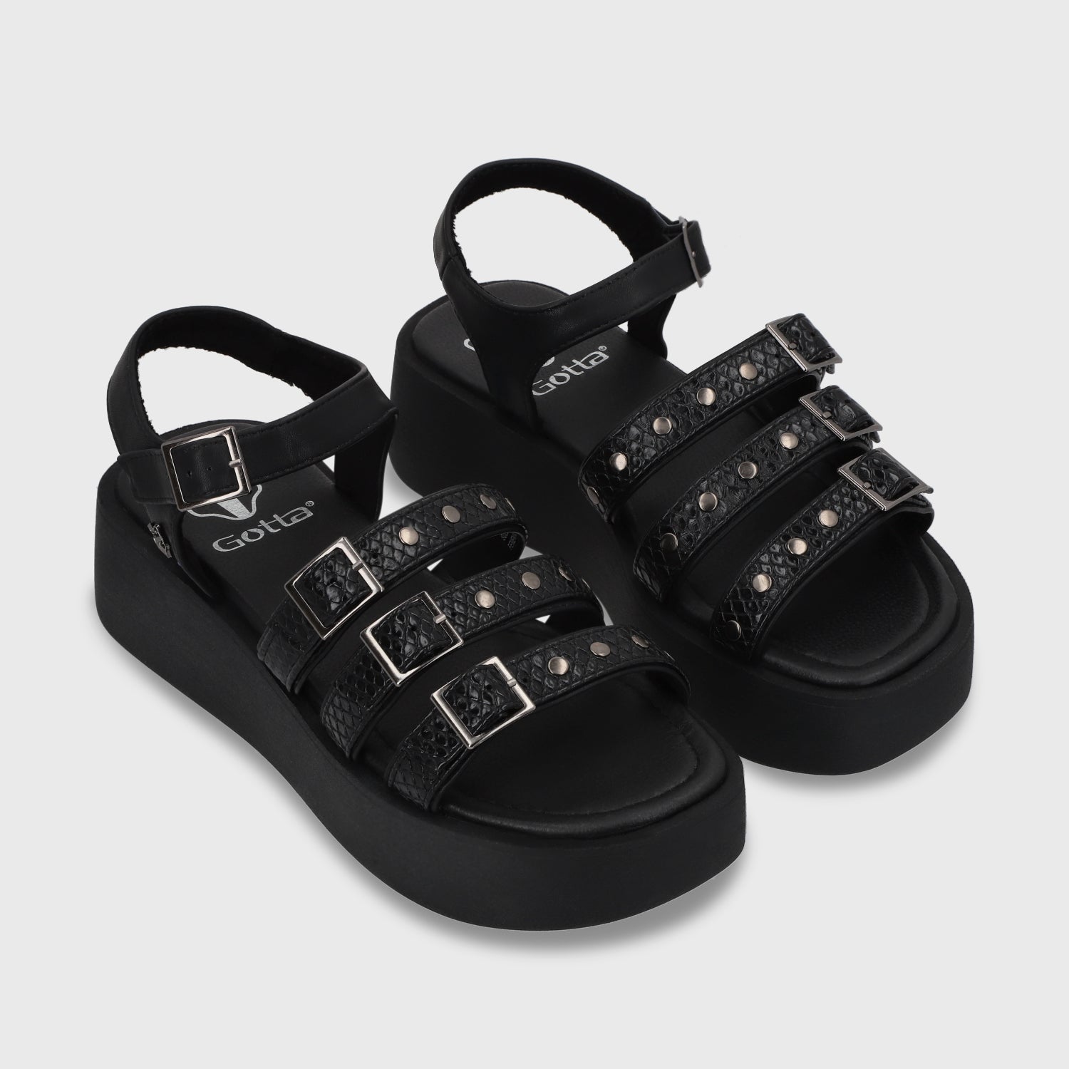 Sandalia Plataforma Negro Mujer 53731