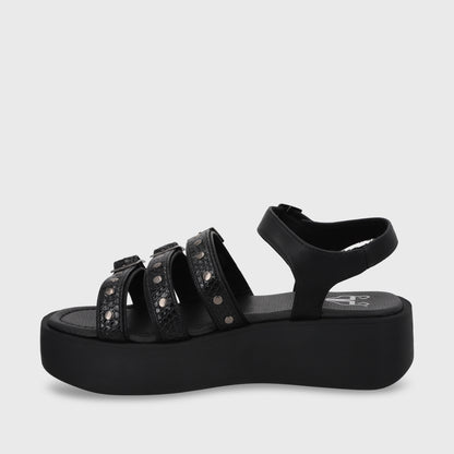 Sandalia Plataforma Negro Mujer 53731