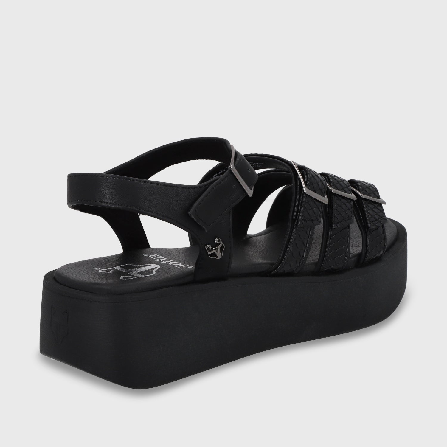 Sandalia Plataforma Negro Mujer 53731