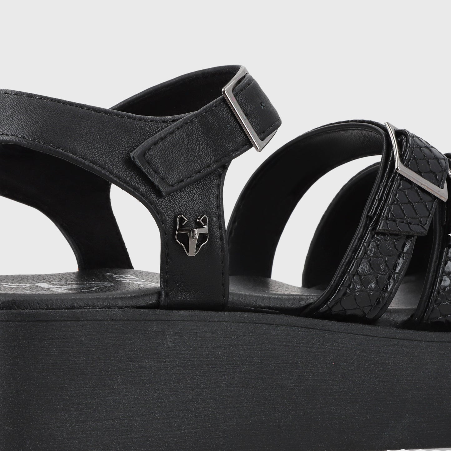 Sandalia Plataforma Negro Mujer 53731